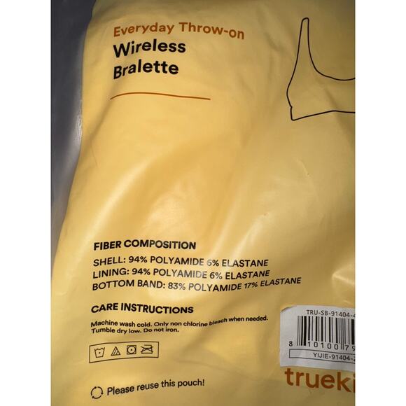 Brand New True Kind Women's Size 4XL Beige Everyday Throw On Bralette - Picture 5 of 7